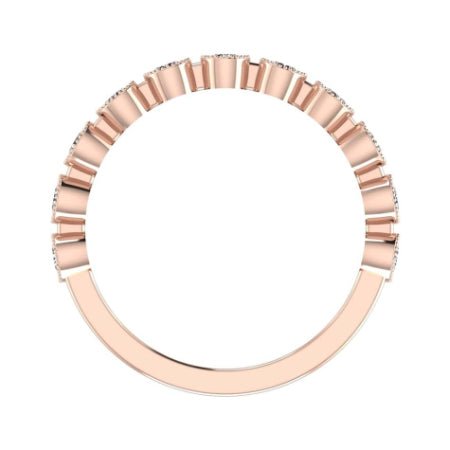 Briallen Round Millgrain Trendy Diamond Wedding Ring rosegold