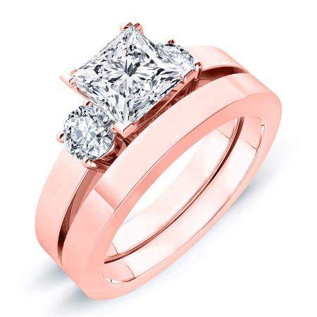 Briar Rose - 1ct Princess Diamond Bridal Set (Lab Grown Igi Cert) rosegold