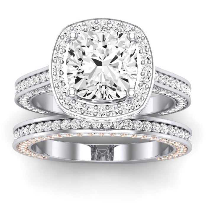 Buttercup Diamond Matching Band for Cushion Center (Band Only. Engagement Ring Not Included) - BeverlyDiamonds