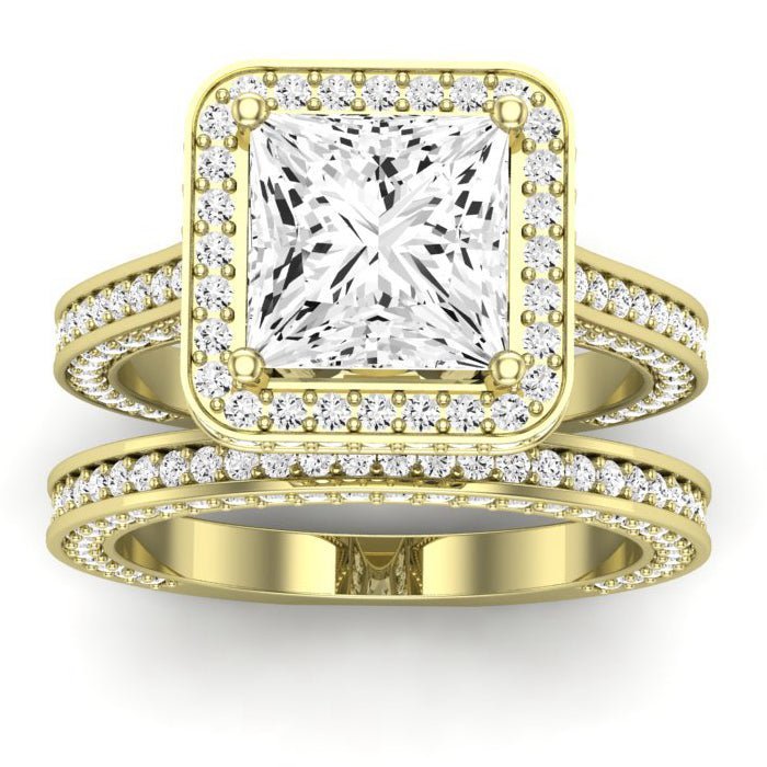 Buttercup Diamond Matching Band for Princess Center (Band Only. Engagement Ring Not Included) - BeverlyDiamonds