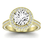 Buttercup Diamond Matching Band for Round Center (Band Only. Engagement Ring Not Included) - BeverlyDiamonds