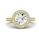 Buttercup Diamond Matching Band for Round Center (Band Only. Engagement Ring Not Included) - BeverlyDiamonds