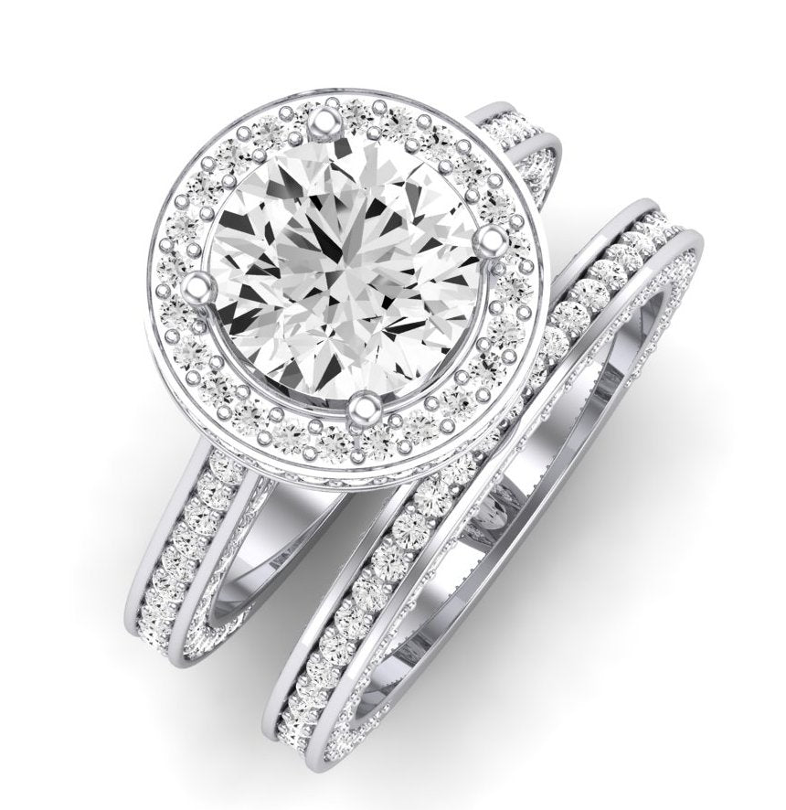 Buttercup Diamond Matching Band for Round Center (Band Only. Engagement Ring Not Included) - BeverlyDiamonds