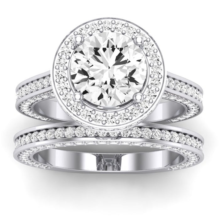 Buttercup Diamond Matching Band for Round Center (Band Only. Engagement Ring Not Included) - BeverlyDiamonds