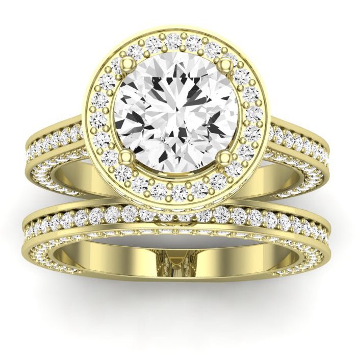 Buttercup Diamond Matching Band for Round Center (Band Only. Engagement Ring Not Included) - BeverlyDiamonds