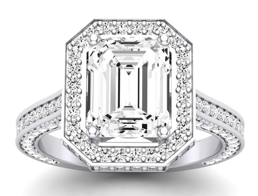 Buttercup - Emerald Moissanite Engagement Ring - BeverlyDiamonds