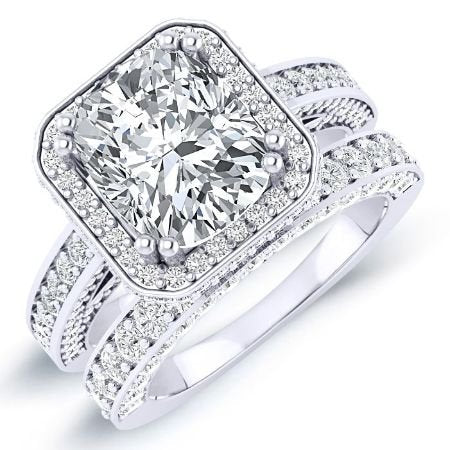 1.00 ct - Buttercup - GIA Natural Cushion Diamond Bridal Set