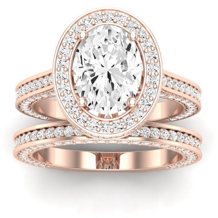 Buttercup - GIA Natural Oval Diamond Bridal Set - BeverlyDiamonds