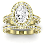 Buttercup - GIA Natural Oval Diamond Bridal Set - BeverlyDiamonds