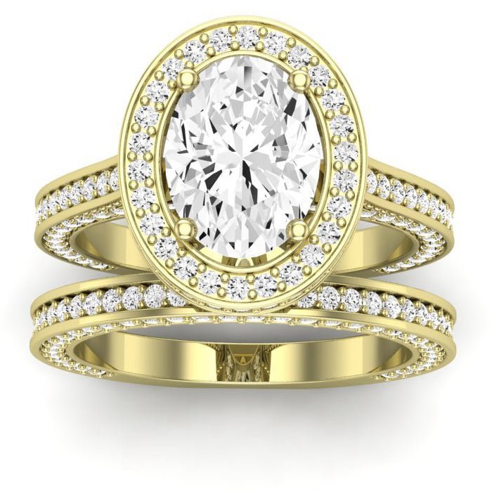 Buttercup - GIA Natural Oval Diamond Bridal Set - BeverlyDiamonds