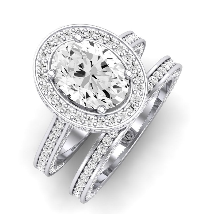 Buttercup - GIA Natural Oval Diamond Bridal Set - BeverlyDiamonds