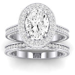 Buttercup - GIA Natural Oval Diamond Bridal Set - BeverlyDiamonds