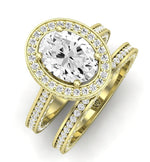 Buttercup - GIA Natural Oval Diamond Bridal Set - BeverlyDiamonds