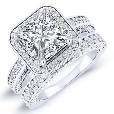 1.00 ct - Buttercup - GIA Natural Princess Diamond Bridal Set