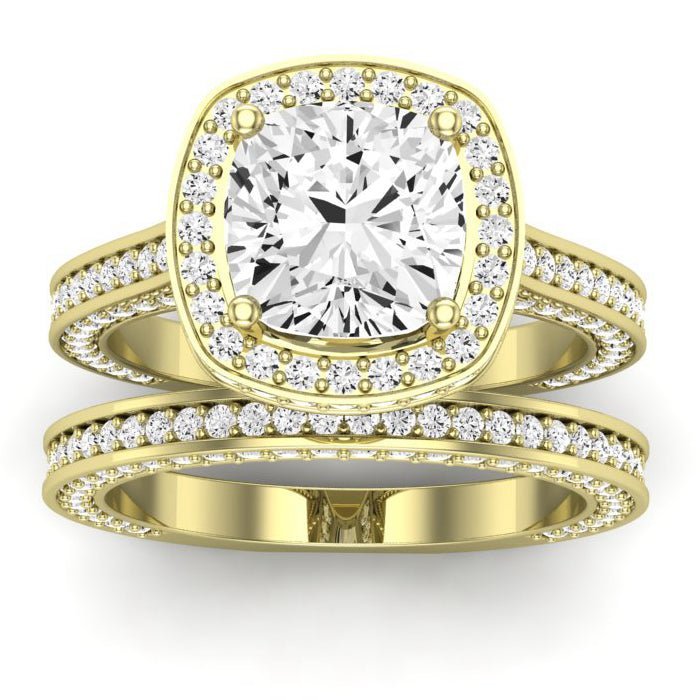 Buttercup Lab Diamond Matching Band For Cushion Center(Band Only. Engagement Ring Not Included) - BeverlyDiamonds