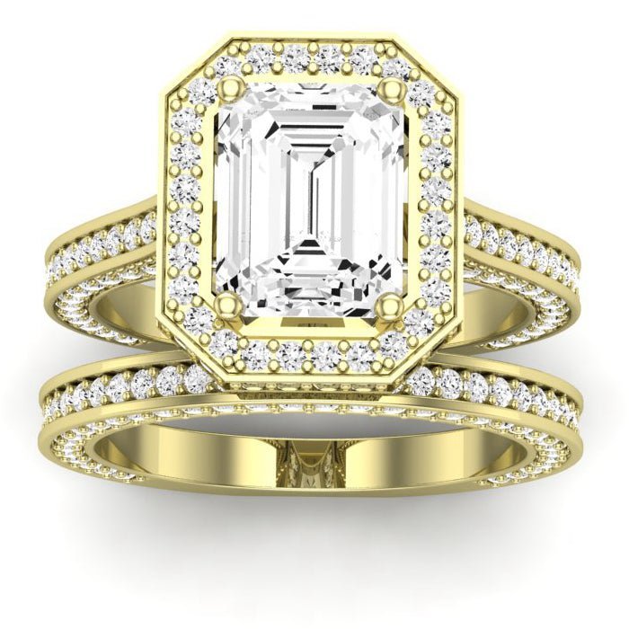 Buttercup Lab Diamond Matching Band For Emerald Center(Band Only. Engagement Ring Not Included) - BeverlyDiamonds