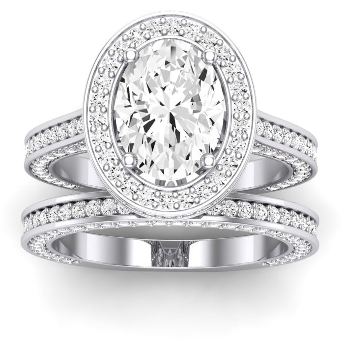 Buttercup Lab Diamond Matching Band For Oval Center(Band Only. Engagement Ring Not Included) - BeverlyDiamonds