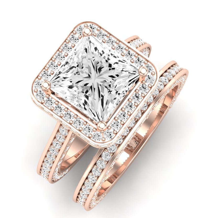 Buttercup Lab Diamond Matching Band For Princess Center(Band Only. Engagement Ring Not Included) - BeverlyDiamonds