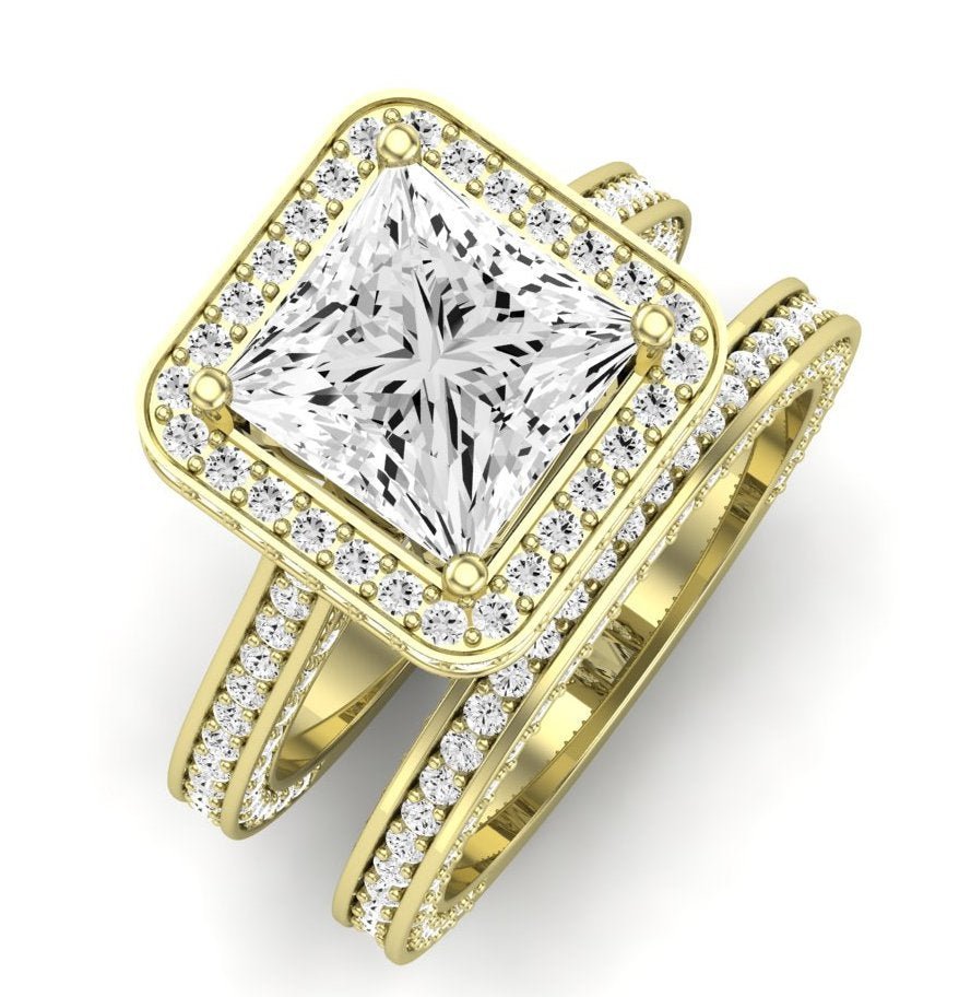 Buttercup Lab Diamond Matching Band For Princess Center(Band Only. Engagement Ring Not Included) - BeverlyDiamonds