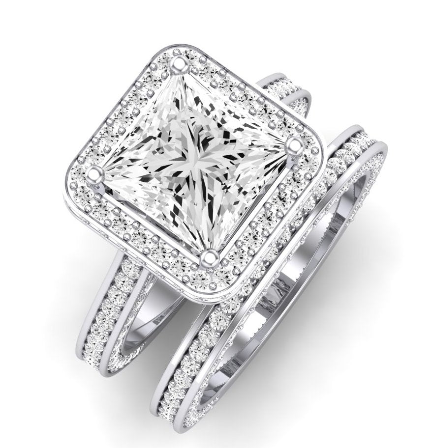 Buttercup Lab Diamond Matching Band For Princess Center(Band Only. Engagement Ring Not Included) - BeverlyDiamonds