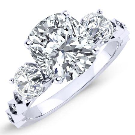 Calix Diamond Matching Band Only (engagement Ring Not Included) For Ring With Cushion Center whitegold