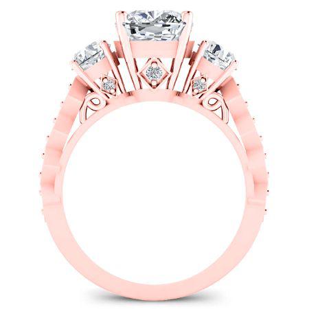 Calix Diamond Matching Band Only (engagement Ring Not Included) For Ring With Cushion Center rosegold