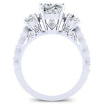 Calix Diamond Matching Band Only (engagement Ring Not Included) For Ring With Cushion Center whitegold