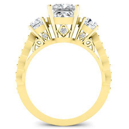 Calix Diamond Matching Band Only (engagement Ring Not Included) For Ring With Princess Center yellowgold