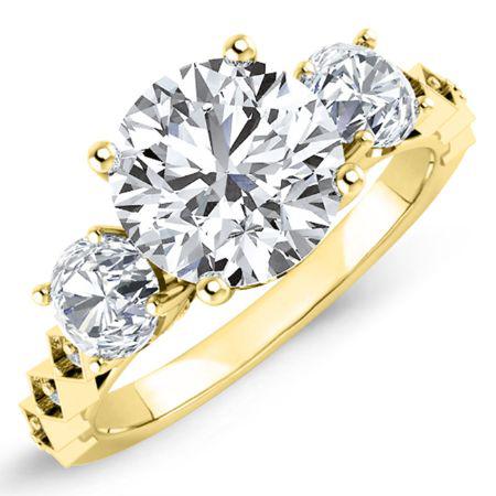 Calix Diamond Matching Band Only (engagement Ring Not Included) For Ring With Round Center yellowgold