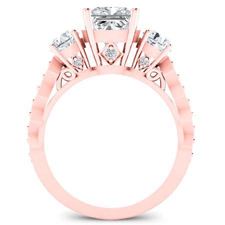 Calix Princess Moissanite Bridal Set rosegold