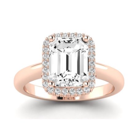 Calla Lily Diamond Matching Band Only (does Not Include Engagement Ring) For Ring With Emerald Center rosegold