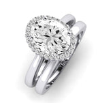Calla Lily Diamond Matching Band Only (does Not Include Engagement Ring) For Ring With Oval Center whitegold