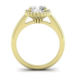 Calla Lily Diamond Matching Band Only (does Not Include Engagement Ring) For Ring With Oval Center yellowgold