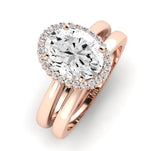 Calla Lily Diamond Matching Band Only (does Not Include Engagement Ring) For Ring With Oval Center rosegold