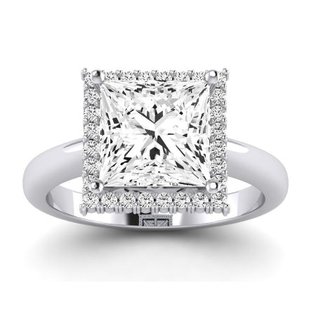 Calla Lily Diamond Matching Band Only (does Not Include Engagement Ring) For Ring With Princess Center whitegold