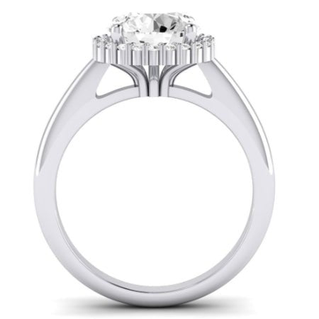 Calla Lily Diamond Matching Band Only (does Not Include Engagement Ring) For Ring With Round Center whitegold