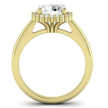 Calla Lily Diamond Matching Band Only (does Not Include Engagement Ring) For Ring With Round Center yellowgold