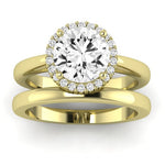 Calla Lily Diamond Matching Band Only (does Not Include Engagement Ring) For Ring With Round Center yellowgold