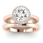 Calla Lily Diamond Matching Band Only (does Not Include Engagement Ring) For Ring With Round Center rosegold