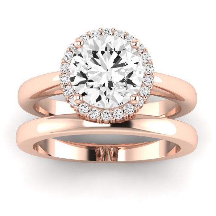 Calla Lily Diamond Matching Band Only (does Not Include Engagement Ring) For Ring With Round Center rosegold