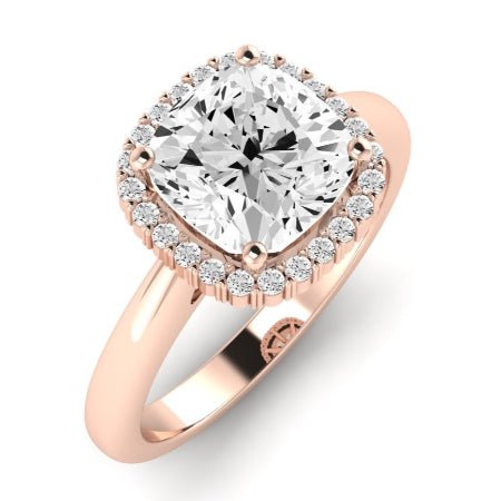 Calla Lily Diamond Matching Band Only (does Not Include Engagement Ring) For Ring With Cushion Center rosegold