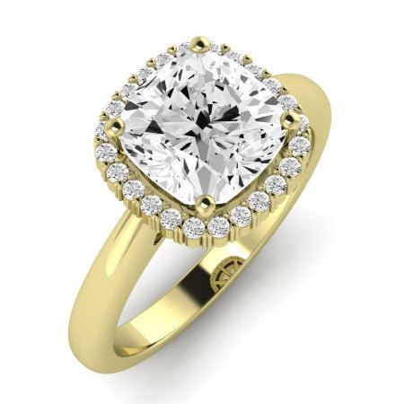 Calla Lily Diamond Matching Band Only (does Not Include Engagement Ring) For Ring With Cushion Center yellowgold