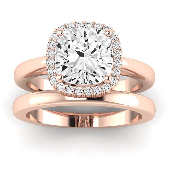 Calla Lily Diamond Matching Band Only (does Not Include Engagement Ring) For Ring With Cushion Center rosegold