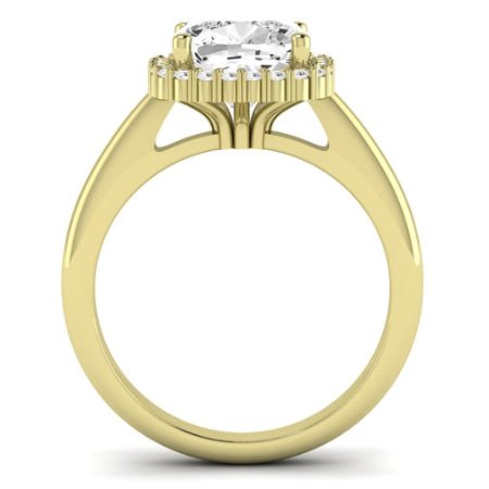 Calla Lily Diamond Matching Band Only (does Not Include Engagement Ring) For Ring With Cushion Center yellowgold