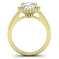 Calla Lily Diamond Matching Band Only (does Not Include Engagement Ring) For Ring With Cushion Center yellowgold