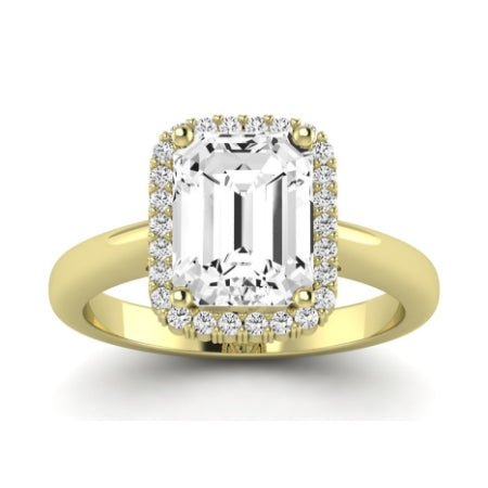 Calla Lily Diamond Matching Band Only (does Not Include Engagement Ring) For Ring With Emerald Center yellowgold
