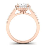 Calla Lily Diamond Matching Band Only (does Not Include Engagement Ring) For Ring With Emerald Center rosegold