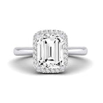 Calla Lily Diamond Matching Band Only (does Not Include Engagement Ring) For Ring With Emerald Center whitegold