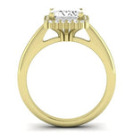 Calla Lily Diamond Matching Band Only (does Not Include Engagement Ring) For Ring With Emerald Center yellowgold