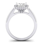 Calla Lily Diamond Matching Band Only (does Not Include Engagement Ring) For Ring With Emerald Center whitegold